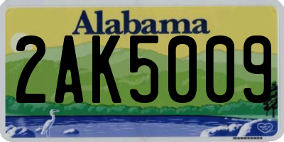 AL license plate 2AK5009
