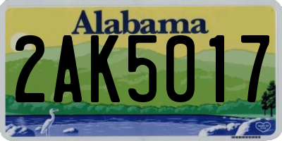 AL license plate 2AK5017