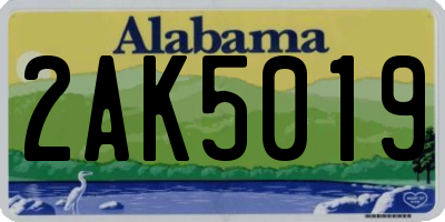 AL license plate 2AK5019