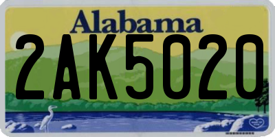AL license plate 2AK5020