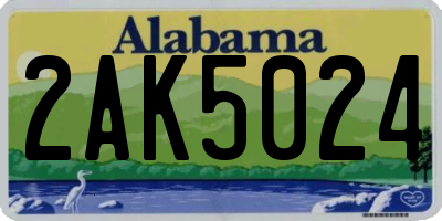 AL license plate 2AK5024