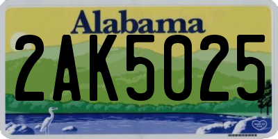AL license plate 2AK5025