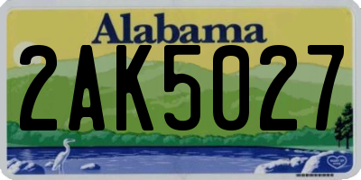 AL license plate 2AK5027