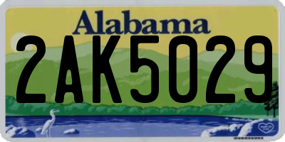AL license plate 2AK5029