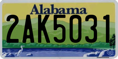 AL license plate 2AK5031