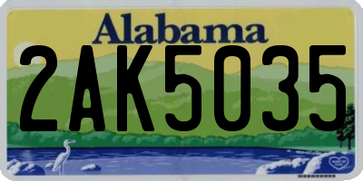 AL license plate 2AK5035