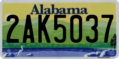 AL license plate 2AK5037