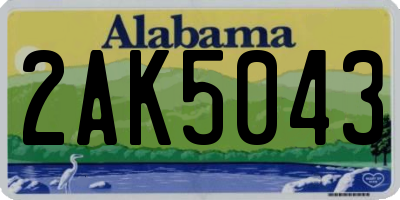 AL license plate 2AK5043