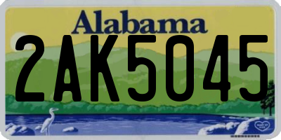 AL license plate 2AK5045