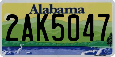 AL license plate 2AK5047