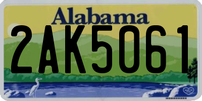 AL license plate 2AK5061