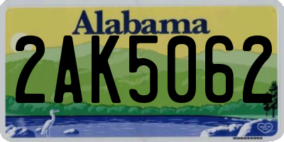 AL license plate 2AK5062