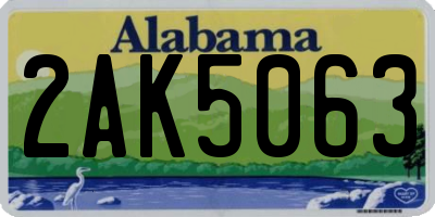AL license plate 2AK5063
