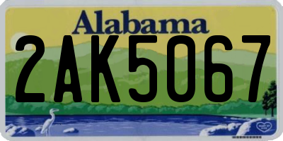 AL license plate 2AK5067