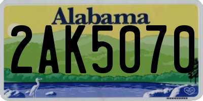 AL license plate 2AK5070