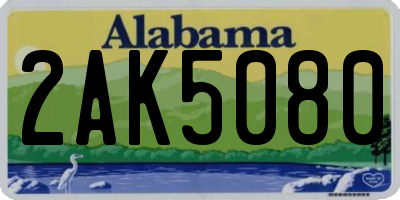 AL license plate 2AK5080