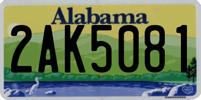 AL license plate 2AK5081