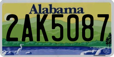 AL license plate 2AK5087