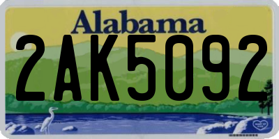 AL license plate 2AK5092