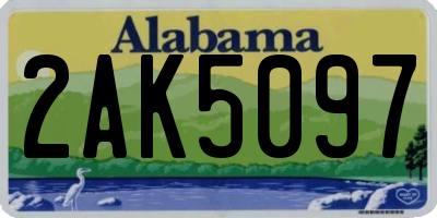 AL license plate 2AK5097