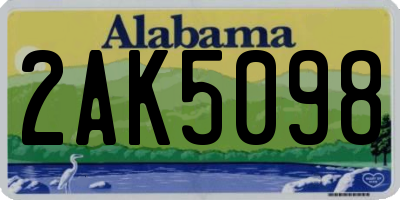 AL license plate 2AK5098