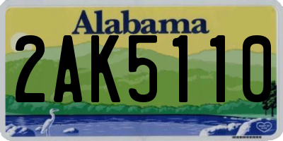 AL license plate 2AK5110