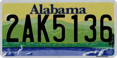 AL license plate 2AK5136
