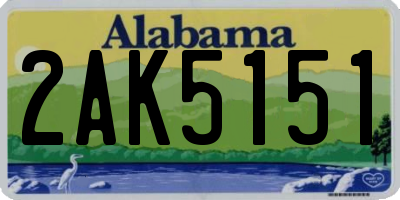 AL license plate 2AK5151