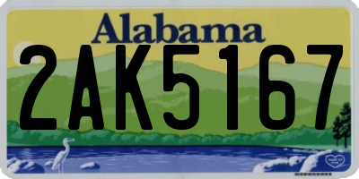 AL license plate 2AK5167