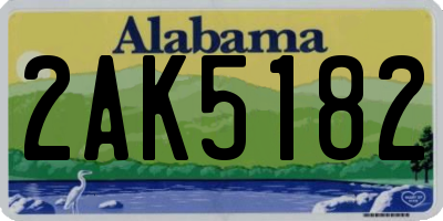 AL license plate 2AK5182