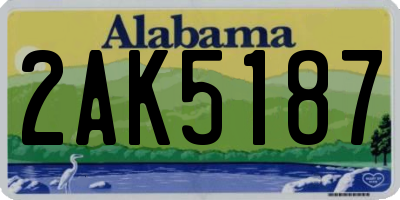 AL license plate 2AK5187
