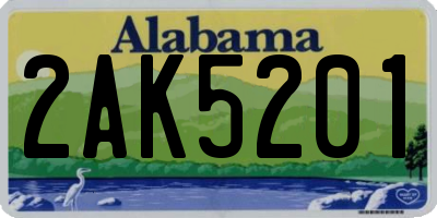 AL license plate 2AK5201