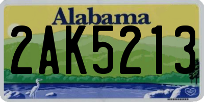 AL license plate 2AK5213