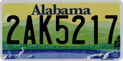 AL license plate 2AK5217