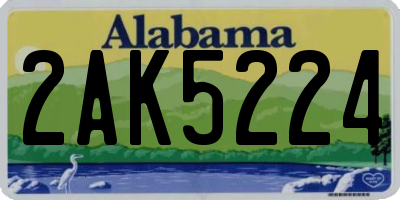 AL license plate 2AK5224