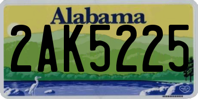 AL license plate 2AK5225