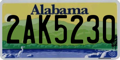 AL license plate 2AK5230