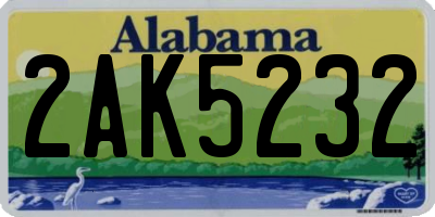 AL license plate 2AK5232