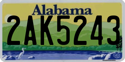AL license plate 2AK5243