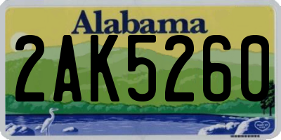 AL license plate 2AK5260