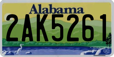 AL license plate 2AK5261