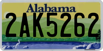 AL license plate 2AK5262