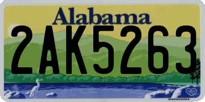 AL license plate 2AK5263