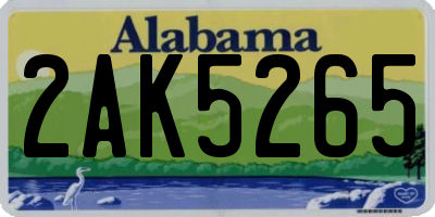 AL license plate 2AK5265
