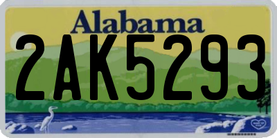 AL license plate 2AK5293