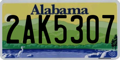 AL license plate 2AK5307
