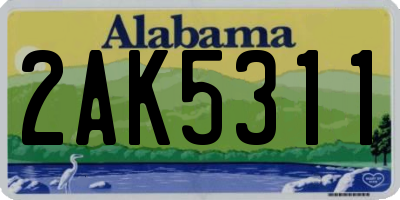 AL license plate 2AK5311
