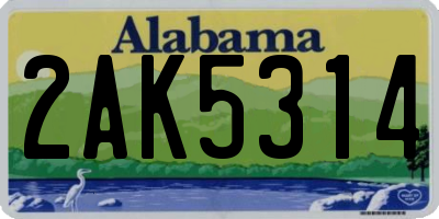 AL license plate 2AK5314
