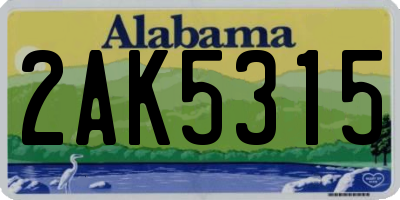AL license plate 2AK5315