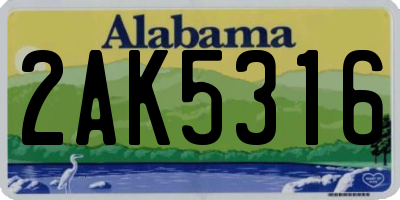 AL license plate 2AK5316